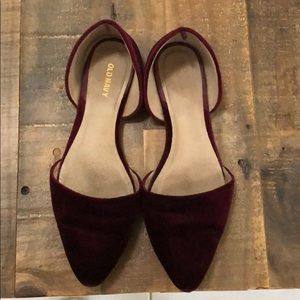Velvet burgundy loafers